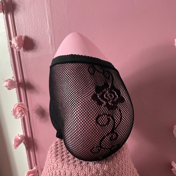 💄 NEW - black floral mesh fishnet pantyhose - collants stocking tights l… - Picture 3 of 3